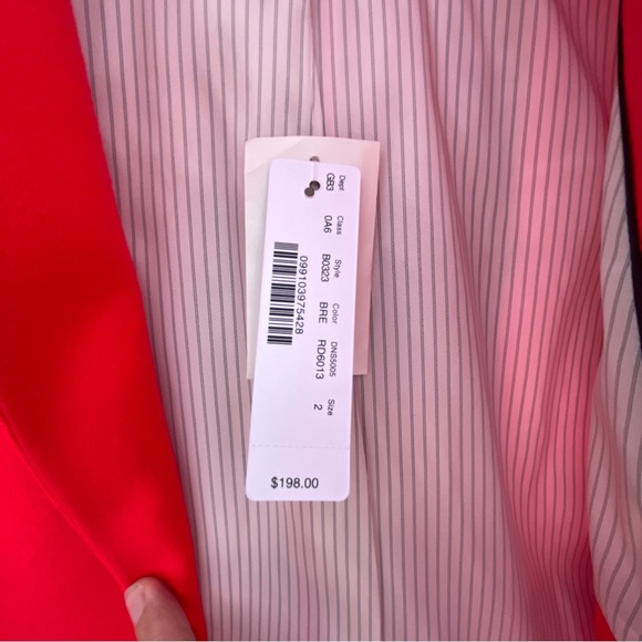 J.Crew Regent Blazer Jacket Bright Red Orange Wool Blend Size 2 B0323 New - Picture 16 of 16